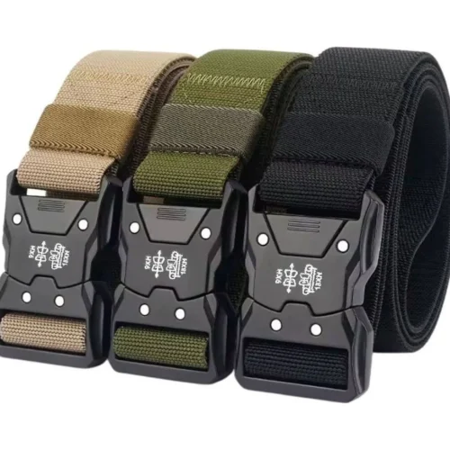 Cinto tático modular de guarnição operacional em nylon preta com fivela de engate rápido