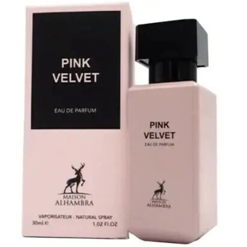 Perfume Mini Alhambra Pink Velvet Feminino Eau de Parfum 30ml frasco compacto.