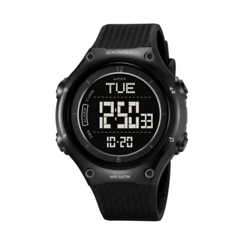 Relogio Masculino Skmei Digital 2161 Preto esportivo com pulseira de borracha.